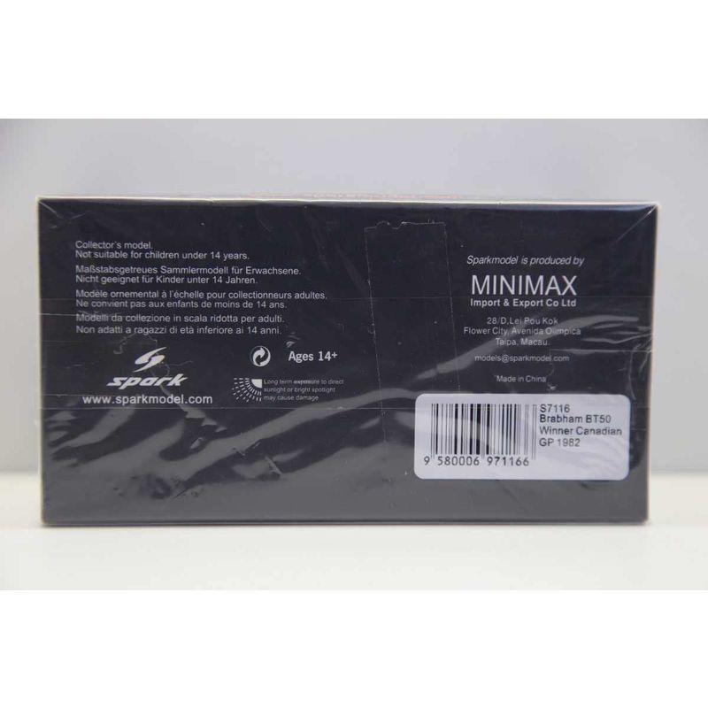 ウルトラ！ スパークモデル 1/43 ブラバム BT50 1982 F1 カナダGP ウィナー #1 N.ピケ S7116 【PET7162239029】(25271円)