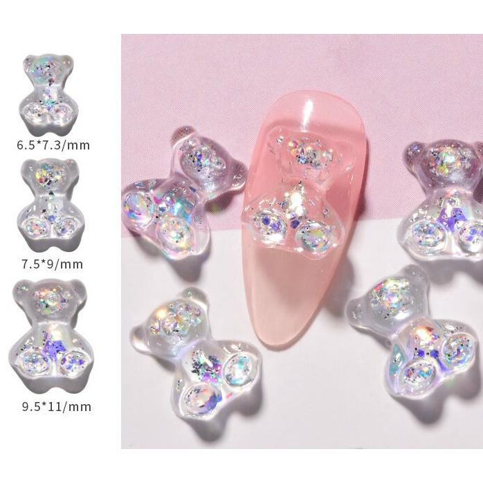 ネイルジュエリー ネイルパーツ ビジュー デコパーツ セット 福袋 クマ くま テディベア クリア キュート ピンク ブルー オーロラ Aea62 Aea62 ライバルはデパートgracefulsmile 通販 Yahoo ショッピング