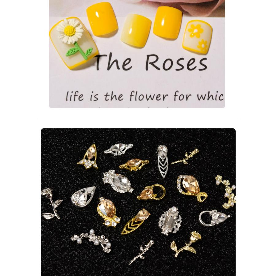 ネイルジュエリー ネイルパーツ ビジュー デコパーツ セット 福袋 花 フラワー ひまわり 薔薇 バラ 蝶 グリーン シルバー Aea71 Aea71 ライバルはデパートgracefulsmile 通販 Yahoo ショッピング