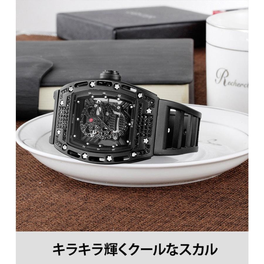 タイムセール ファッション時計 大人気 男 高級感 ドクロ 10m防水 蓄光 3色あり おしゃれ メンズ 腕時計 プレゼント かっこいい Aoc04 ギフト 社長 夫 旦那 彼氏 華奢 腕時計 カラー C Panero Shop