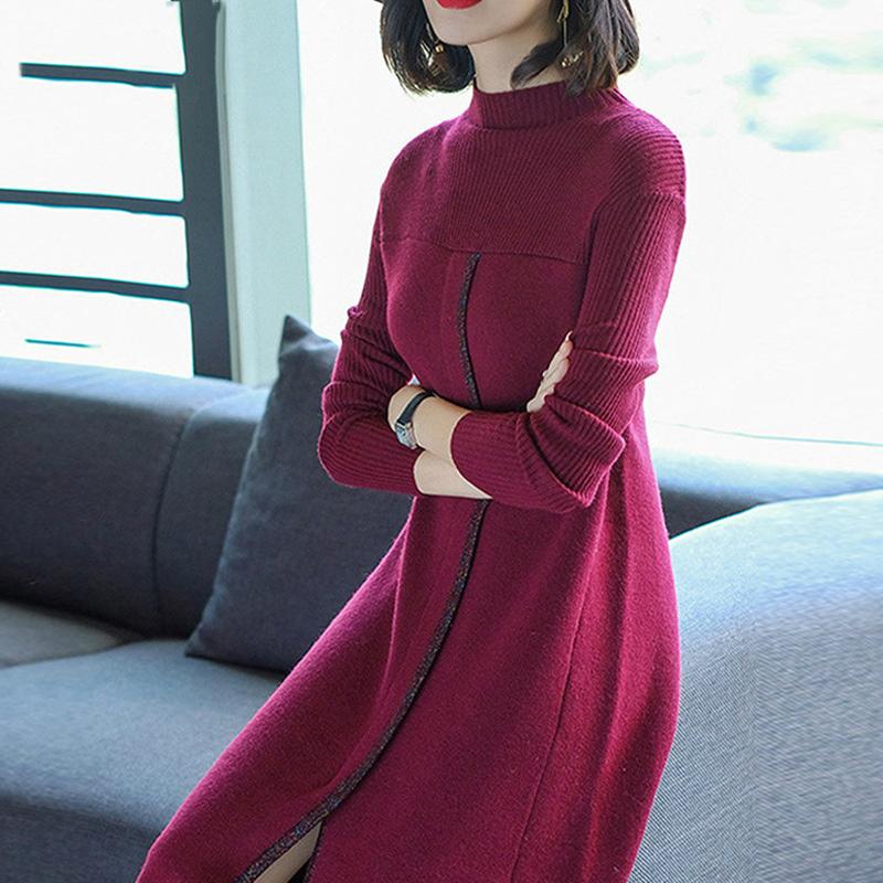 絶賛レビュー続出 ニットワンピース 秋 冬 ワンピース レディース 大きいサイズ フレアワンピ 長袖 スリット ハイネック リブ 着痩せ レッドドライブ パーティ 清楚 Cim28 週間ランキング１位獲得 Www Jsanalytikal Com