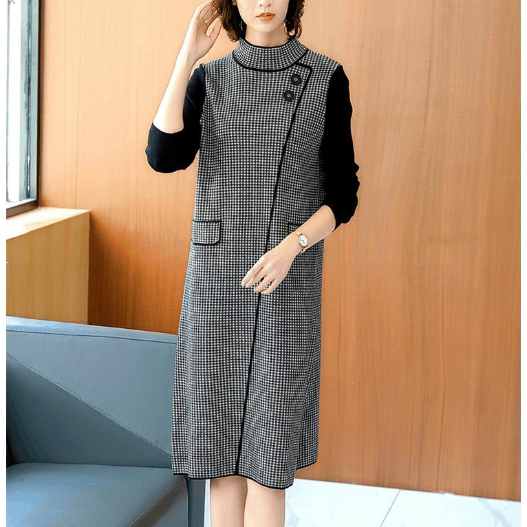 期間限定 30 Off ニットワンピース 秋 冬 ワンピース レディース 大きいサイズ 膝丈 長袖 暖かい ハイネック ボタン チェック柄 ブラックオシャレ きれいめ シンプル Cim31 Cim31 ライバルはデパートgracefulsmile 通販 Yahoo ショッピング 人気ブランドを