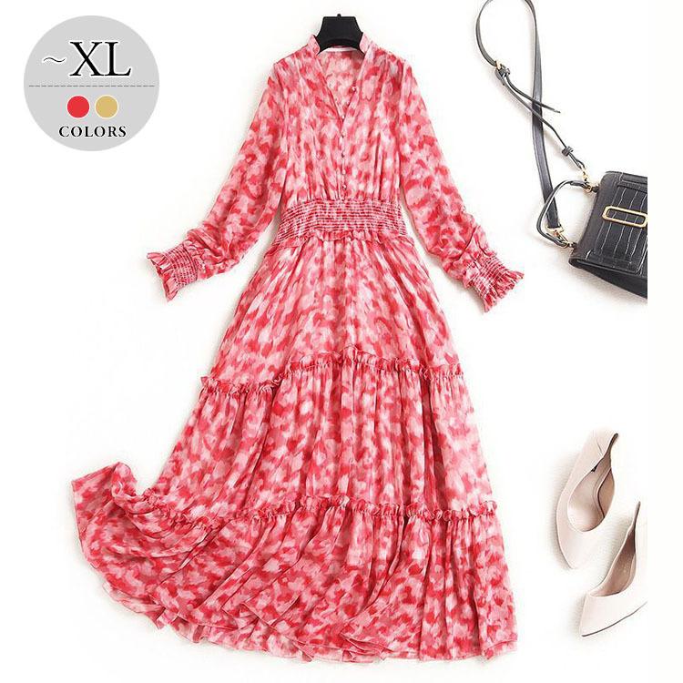 配送員設置送料無料 ワンピース ボタニカル柄 襟付き とろみ ウエストゴム ロング丈ワンピ ボタン モダン ふんわり 母親 クール 清楚 定番 キレイ目 Cks29 Cks29 ライバルはデパートgracefulsmile 通販 Yahoo ショッピング 春物がお買い得 週末限定sale