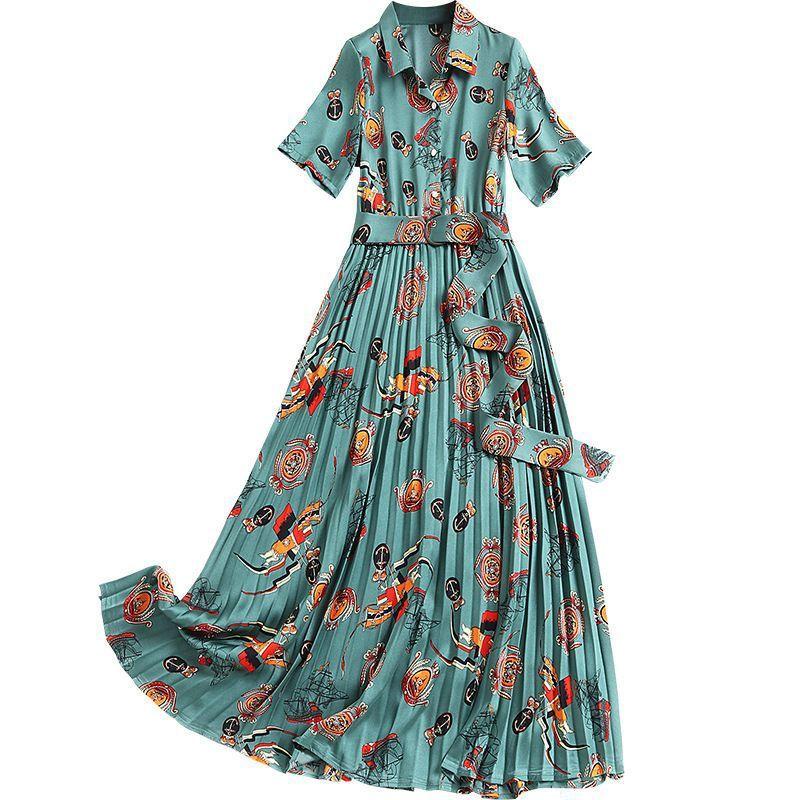 高い素材 ワンピース プリント柄 襟付き 半袖 ウエストマーク 光沢 食事会 デート 上品 カジュアルウェア ガーリー カジュアル 女子会 休日 清楚 Ckw 今月限定 特別大特価 Www Doctor Plan Com