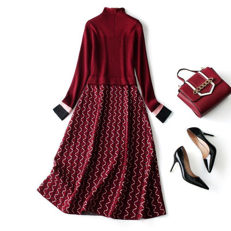 人気ブランドの新作 ナチュラルコーデ ウエストマーク ニット ハイネック 長袖 ドッキングワンピ ワンピース 安心感のある大人しめベーシック Size交換送料一部当店負担 美人 休日スタイル Cmk46 ママ 清楚 きれいめ 女子旅 ワンピース チュニック Aquabarroso Com