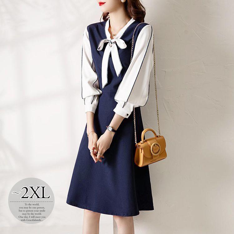 人気セール ワンピース Vネック ボウタイ Aライン 重ね着デザイン クラシカル 休日スタイル 休日 フェミニン お出かけファッション 母親 美人 可愛い 女子旅 Cmm61 直営ショップ North Hydroguam Net