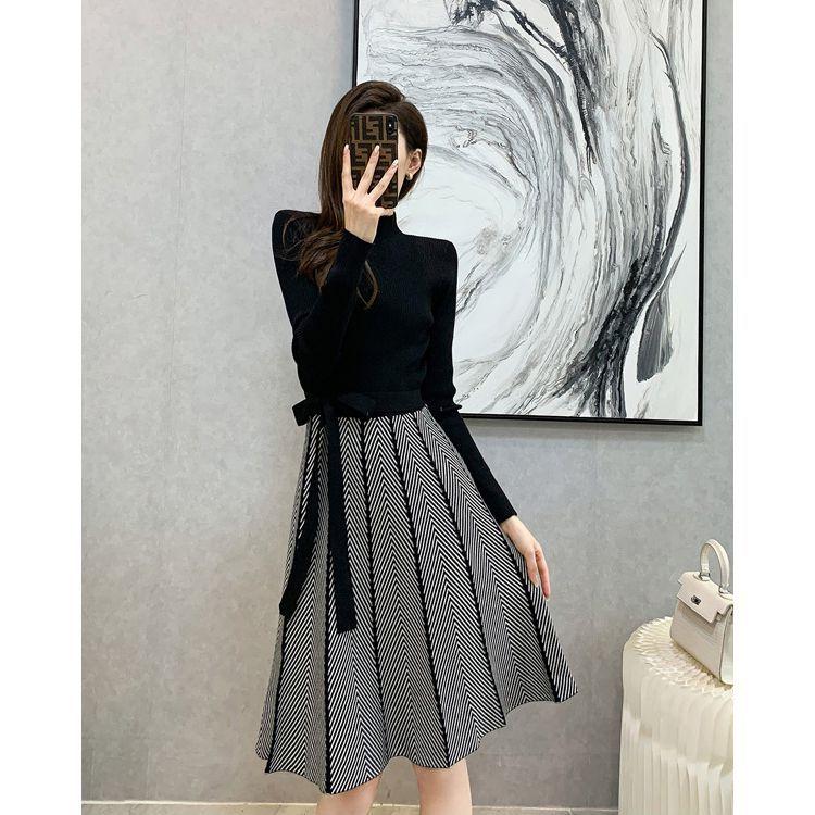 超安い 長袖 ニットワンピース 統一感のあるフェミニンコーデ Size交換送料一部当店負担 ニット 母親 Cmr25 ストリート 休日スタイル 定番 清楚 デート クール 可愛い 休日 個性的 膝上 ウエストリボン Aライン ワンピース チュニック