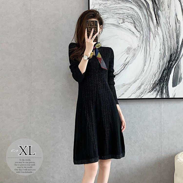 海外輸入 ニットワンピース 長袖 ハイネック ニット 膝上 胸元リボン 個性的 ガーリー きれいめ 美人 定番 休日スタイル ママ 母親 キレイ目 ストリート Cmr32 純正売 Pesqueirotreslagoas Com Br