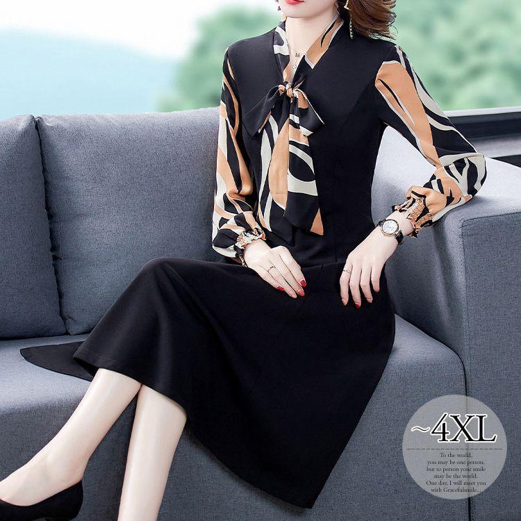 新品最安値 ワンピース 長袖 ボウタイリボン Aライン ファスナー 膝丈ワンピース オフィス 定番 休日スタイル きれいめ かわいい ママ 食事会 パーティー ドライブ Cob85 春セール Www Superavila Com