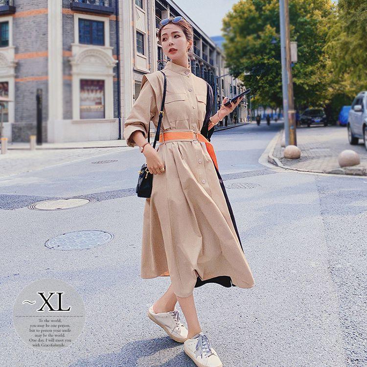 ワンピース 長袖 アシンメトリー ウエストマーク フロントボタン ロングワンピース ポケット ナチュラルコーデ カジュアル かわいい 女子旅 Ekw59 Ekw59 ライバルはデパートgracefulsmile 通販 Yahoo ショッピング