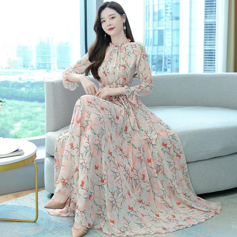 新しいブランド きれいめ 華やか 上品 優雅 ボタニカル 蝶 花 長袖 ロング丈 フレアワンピ ワンピース 服装 結婚式 パーティー 休日コーデ モダン Eob10 グリーン 女子力 ワンピース サイズ 3xl Lifeinlacruz Com