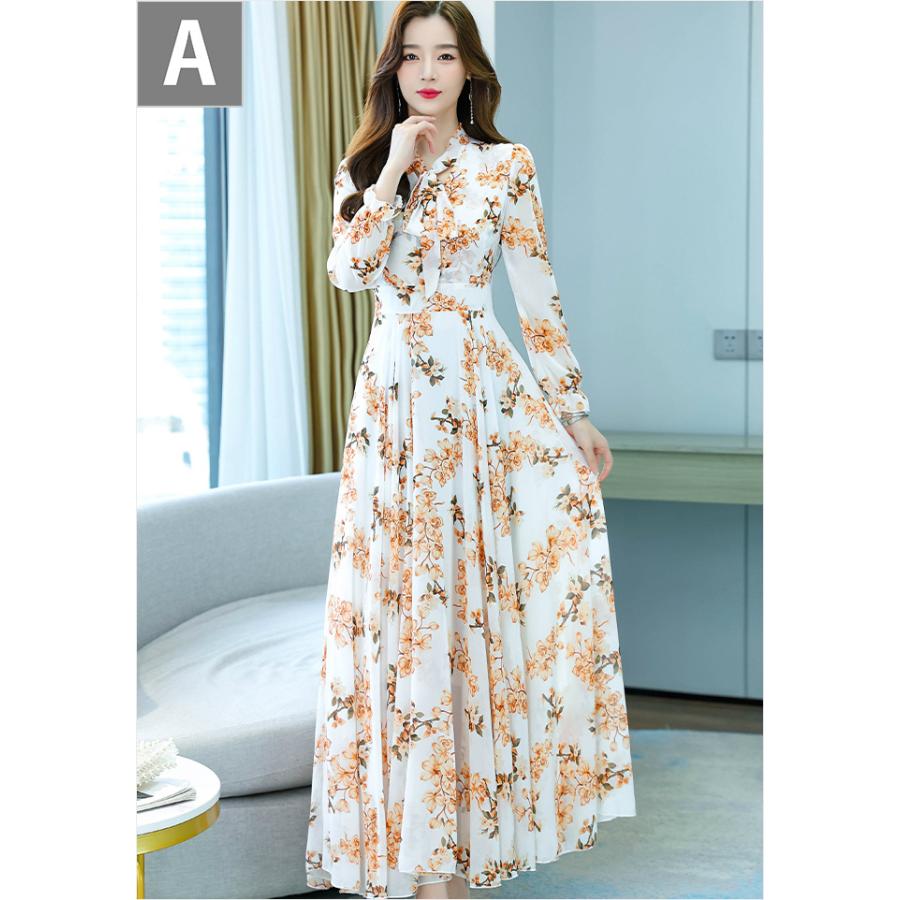 超特価sale開催 ワンピース 服装 結婚式 パーティー フレアワンピ ママ Eoe08 休日コーデ マダム エレガント 華やか 上品 ゆったり感 優雅 花柄 ボウタイリボン ロング丈 ワンピース カラー B Lifeinlacruz Com