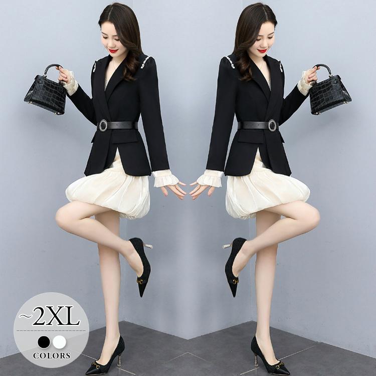 ワンピース 夏 きれいめ おしゃれ レディース ジャケット バルーンスカート ワンピース チュニック ミニ丈 ジャケット モノトーン おしゃれ キュート イベント Eok30 上品 Eok30 エレガント ライバルはデパートgracefulsmile 大人可愛い 高品質最も優遇