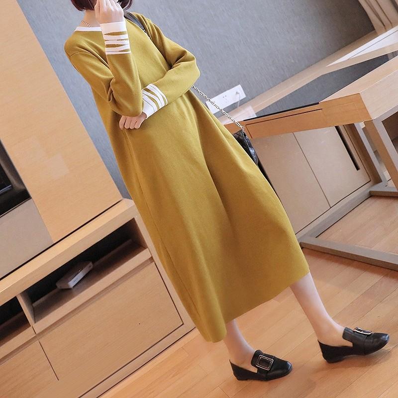 ニットワンピース ロング レディース 大きいサイズ 秋 冬 ブラック グリーン イエロー レッド ホワイト ゆったり 長袖 デイリー 楽ちん マタニティ Obm54 Obm54 ライバルはデパートgracefulsmile 通販 Yahoo ショッピング