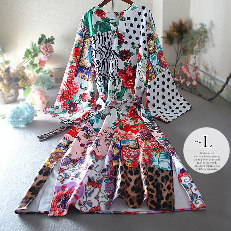 人気買蔵 ワンピース ロングワンピース 総柄 花柄 ドット柄 レオパード ゼブラ アニマル柄 派手 華やか ゆったり レッド グリーン ブラック ピンク おしゃれ Pmt84 ブランド物 Manpredict Com