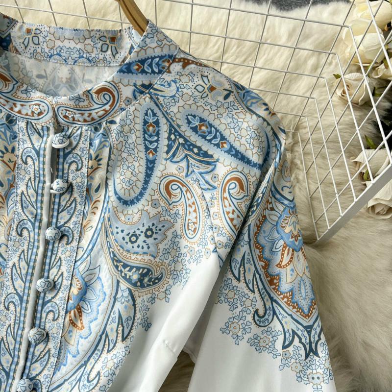 スペシャルオファ ワンピース 服装 結婚式 パーティー Aラインワンピース ナチュラル Poa61 上品 きれいめ ドレス ペイズリー柄 ボリュームスリーブ フレアスカート ワンピース サイズ L Readingtherapycenter Com