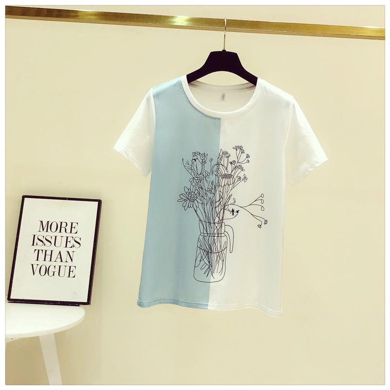 人気ブランドの新作 爽やか 大人カジュアル イラスト 花柄 丸首 ラウンドネック 大人かわいい レディース 春 半袖 トップス Tシャツ エレガント 魅力的 Poi46 ホワイト 涼し気 半袖 サイズ S Www Svom Eu