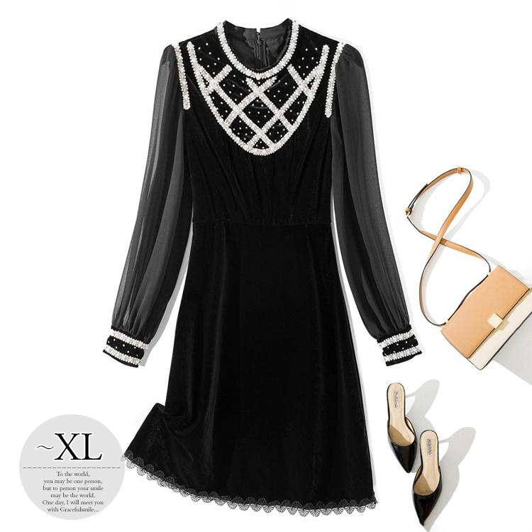 早割クーポン ドレス パーティドレス ワンピース 無地 シフォン 透け感 シースルー シアー ビジュー パール 華やか レース ブラックデート エレガント オシャレ Rck72 Rck72 ライバルはデパートgracefulsmile 通販 Yahoo ショッピング 超歓迎 Test