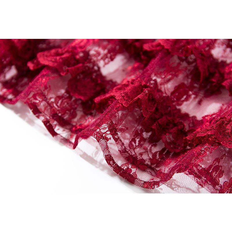 激安単価で ドレス パーティドレス ワンピース ティアードワンピース フリル レース 胸元リボン ゴージャス 華やか レッド グリーン ブラック グレー Rck86 新入荷 Kpiss Fm