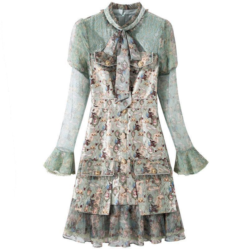 豪華 ワンピース 総柄 裾フリル ポッケ 胸元リボン ロマンティック 甘め フォトジェニック デート ホテル クルージング お出かけファッション Rcr53 Rcr53 ライバルはデパートgracefulsmile 通販 Yahoo ショッピング 超人気 Universusmedia Com