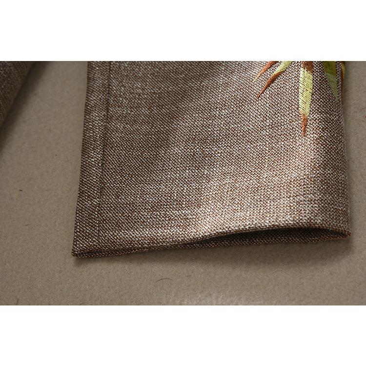 パーティー 結婚式 服装 ドレス ワンピース 披露宴 パーティードレス 刺繍 鳥 和テイスト タイトワンピ 膝丈 ラウンドネック ブラウン 魅力的 Res65 多様な