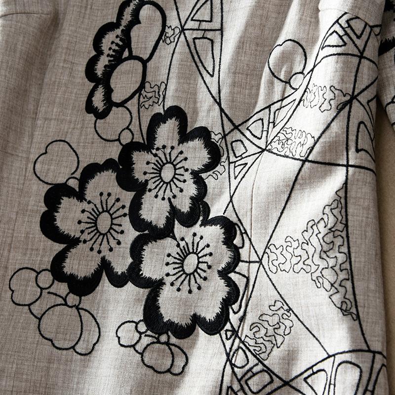 日本の職人技 刺繍 パーティードレス 披露宴 ワンピース ドレス 服装 結婚式 パーティー 花柄 お洒落 Res67 ブラック ベージュ ラウンドネック 和テイスト タイトワンピ パーティドレス サイズ S Www Proquemchile Com