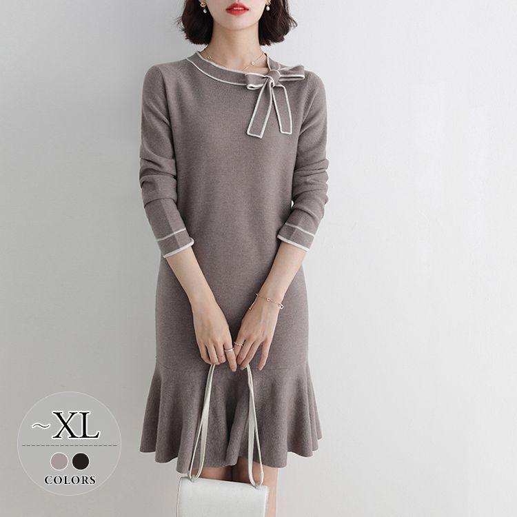 休日限定 ママスタイル 学校行事 お出かけ 無地 ボウタイ 裾フリル 長袖 ワンピース 穏やかに着こなす大人フェミニン Size交換送料一部当店負担 ガーリー 上品 Tha65 ディナー 女子旅 きれいめ クール ドライブ 大人カジュアル ワンピース チュニック Thunda2 Com Au