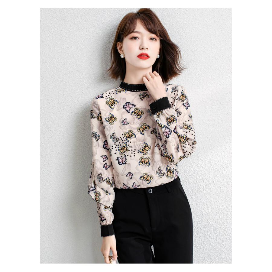 激安ブランド バタフライ クレリック 総柄 オフネック モックネック ハイネック 長袖 大きいサイズ レディース トップス シャツ ブラウス 花柄 デート Tit70 フリル 五分 七分袖 サイズ 2xl Captains Agency