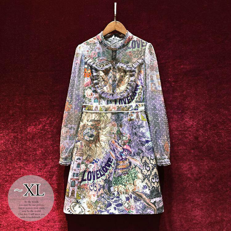 販売は超安いです ワンピース ドット柄 イラスト レース 首元フリル ウエストマーク カラフル 個性的 ママスタイル お出かけ カジュアルウェア 休日スタイル 可愛い Wgh 海外 安い 国 App Digitallimegreen Co Za