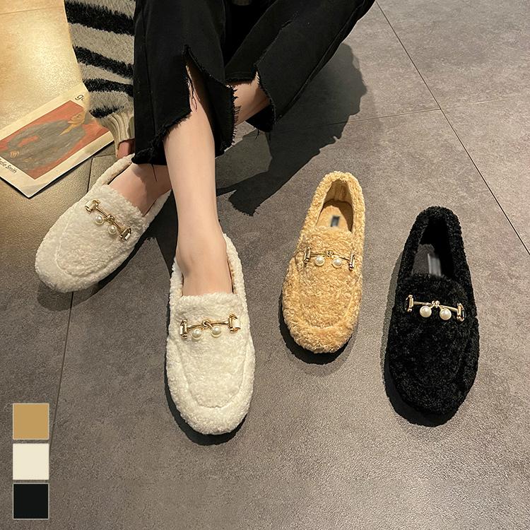 フラットシューズ ぺたんこシューズ パンプス ファーシューズ かわいい もこもこ ふわふわ シンプル アクセント ブラック ブラウン お洒落 Zcz71 Zcz71 ライバルはデパートgracefulsmile 通販 Yahoo ショッピング