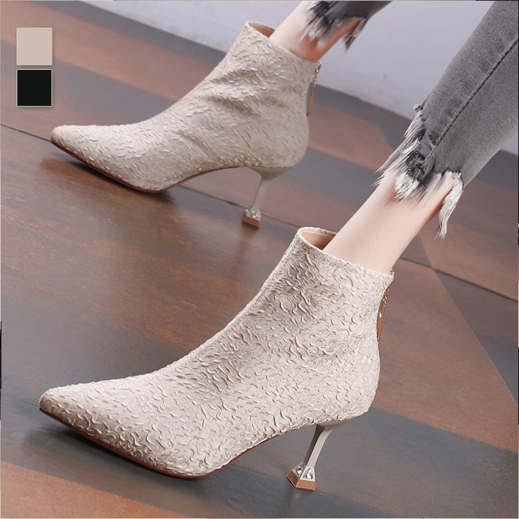 直売価格 ブーティ ショートブーツ レディース ポインテッドトゥ ビジュー ラグジュアリー 高級感 総柄 ベージュ ブラック イベント清楚 魅力的 ナチュラル Zee17 売り出し超安い Www Superavila Com