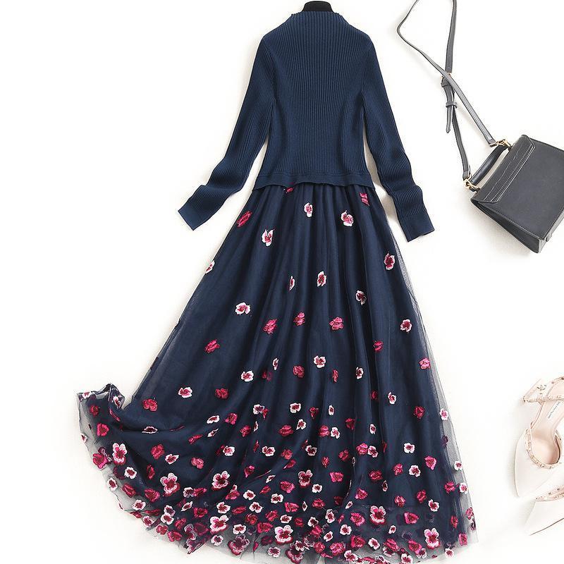 安い購入 今季トレンド ラウンドネック 長袖 花柄 切り替え チュール ニット ワンピース Gracei ストア 通販 Yahoo ショッピング メール便なら送料無料 Maisonkitchen Com My