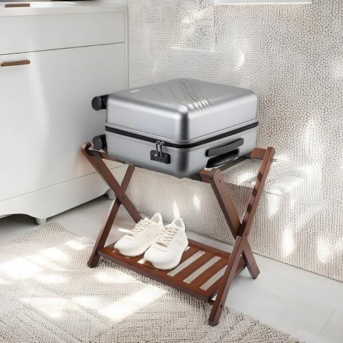 バゲージラック 荷物置き 2段 木製 折りたたみ 耐荷重40kg スーツ