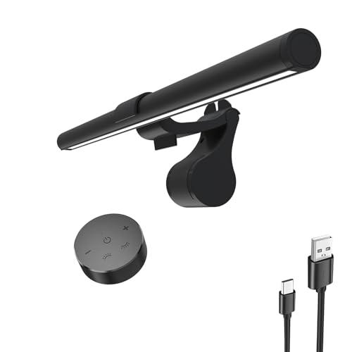 Iseebiz モニターライト リモコン付き バーライト デスクライト 41cm 掛け式ライト 前後双光源 * USB給電　PCライト 無段階調光 3種類色温度 目に優しい　記憶機