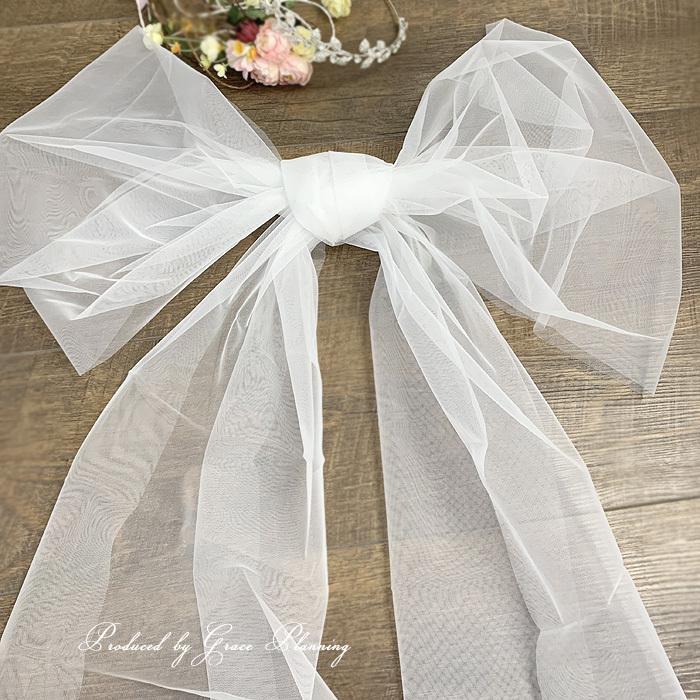 【クリーニング済】ウェディングドレス　バックリボン　サテン　花嫁アクセサリー ドレスアクセサリー リボン ウェディングドレス バックリボン