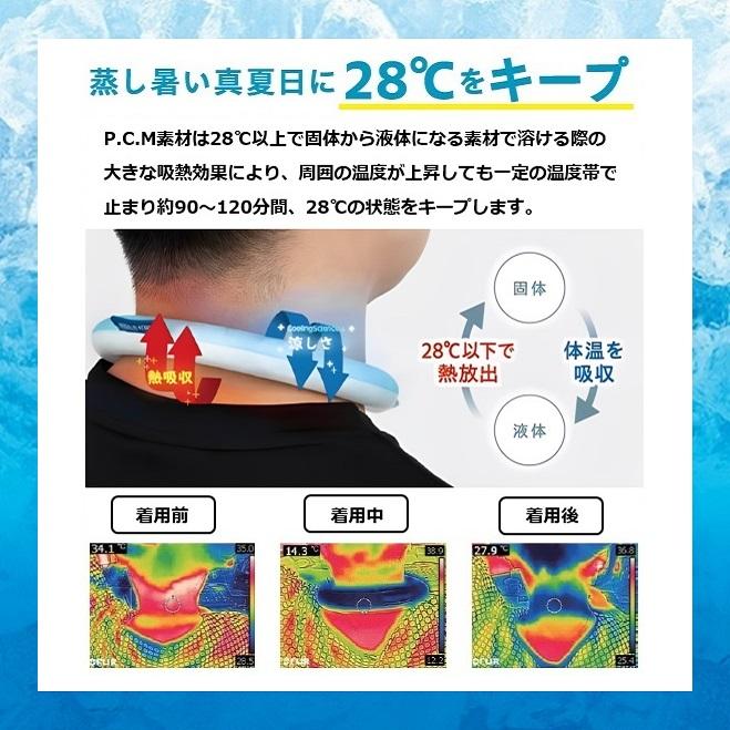 在庫処分 ネッククーラー クールネック コスミックアイスネックバンド  熱中症対策 暑さ対策 急な火照りに ドイツ製PCM 28℃ Lサイズ男女兼用 Mサイズ女性向け |  | 02