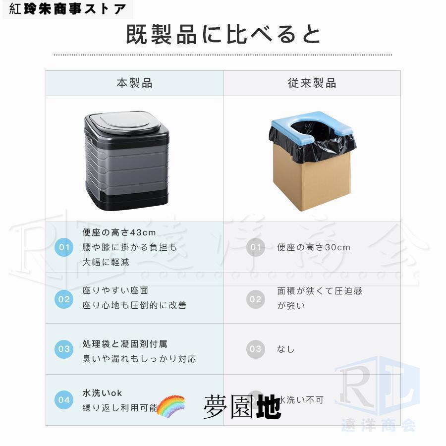 簡易トイレ 災害用 防災 折りたたみ き グッズ ポータブル テント トイレ 介護 非常用 車中泊 キャンプ アウトドア 避難 緊急 仮設 携帯 車 大便｜graceshoji｜04