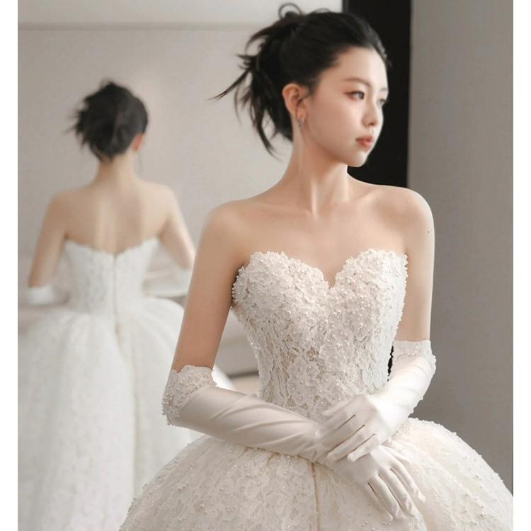 美品　✨️　IENA　ドレスビスチェ　ホワイト　3Dレース　freeesize ウェディングドレス ビスチェ プリンセスライン 総レース ビーズ刺繍