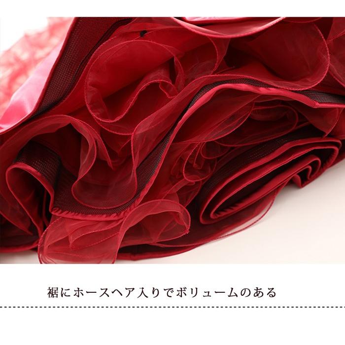 高品質 社交ダンス ドレス 社交ダンス衣装 ワンピース 長袖 広がる裾 花柄 レッスン着 発表会 競技着 練習着 演出用 ワインレッド S M L XL 2XL_10