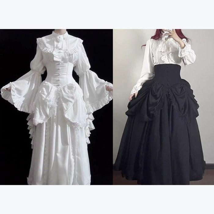 仮装舞踏会 ロリータ ハイウエストスカート lolita 上着 ダーク系