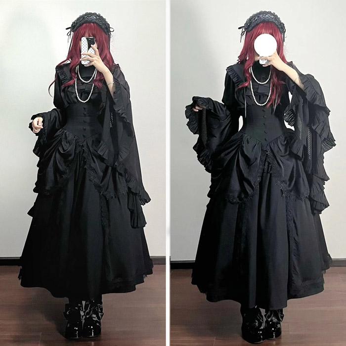 仮装舞踏会 ロリータ ハイウエストスカート lolita 上着 ダーク系