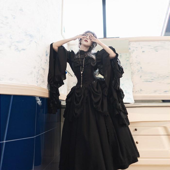 仮装舞踏会 ロリータ ハイウエストスカート lolita 上着 ダーク系