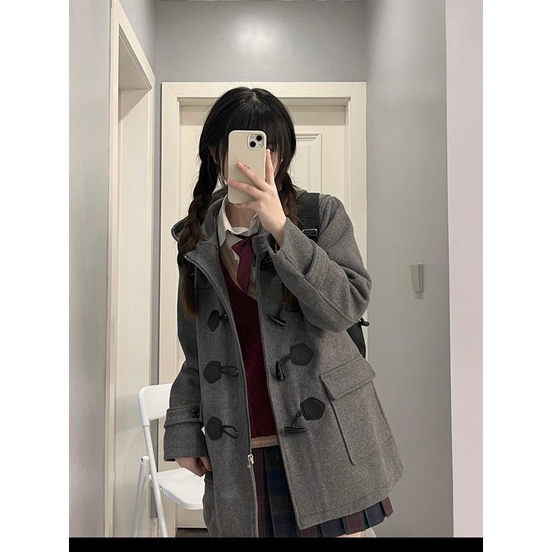 ダッフルコートショート丈コート レディース チェスターコート 長袖