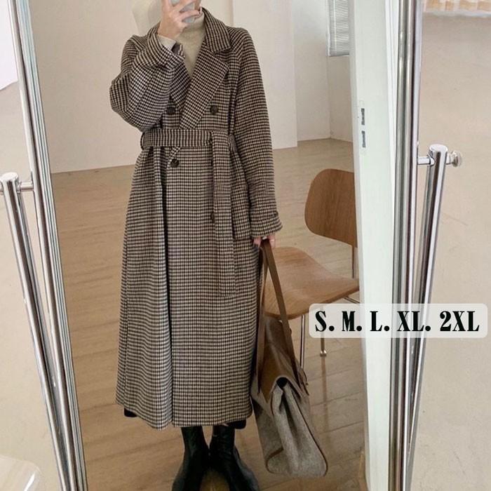 チェスターコート チェック柄 レディース 千鳥格子 ロングコート