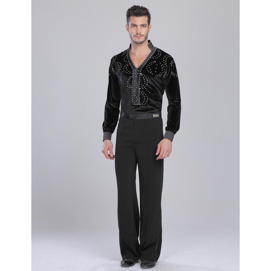 男性社交ダンス衣装 競技着 メンズ ダンス用シャツ 男性用 ダンス衣装 上着 練習着 ワルツ カウボーイ チャチャチャ ルンバ ステージ 衣装 |  | 03