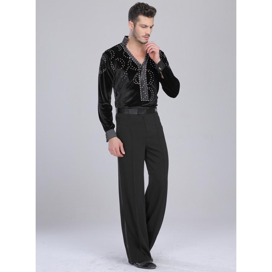男性社交ダンス衣装 競技着 メンズ ダンス用シャツ 男性用 ダンス衣装 上着 練習着 ワルツ カウボーイ チャチャチャ ルンバ ステージ 衣装 |  | 04
