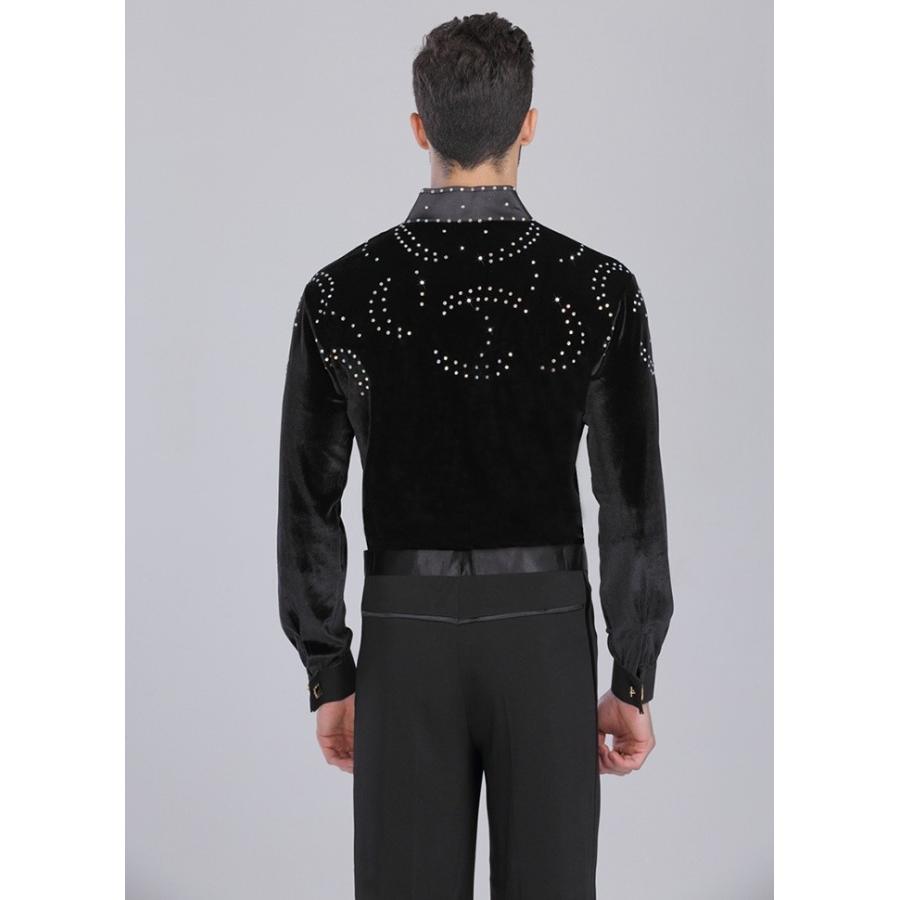 男性社交ダンス衣装 競技着 メンズ ダンス用シャツ 男性用 ダンス衣装 上着 練習着 ワルツ カウボーイ チャチャチャ ルンバ ステージ 衣装 |  | 05