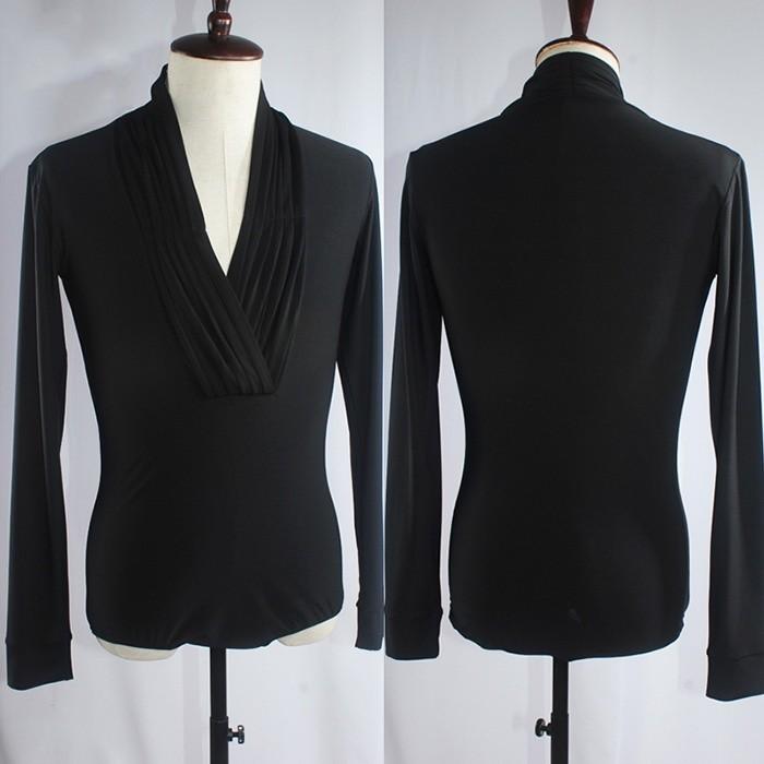 社交ダンス衣装 ブラック Vネック 競技用 ラテンダンスシャツ 男性用 ダンス衣装 ダンスウェア 練習着 ラテン ルンバ 発表会 |  | 03