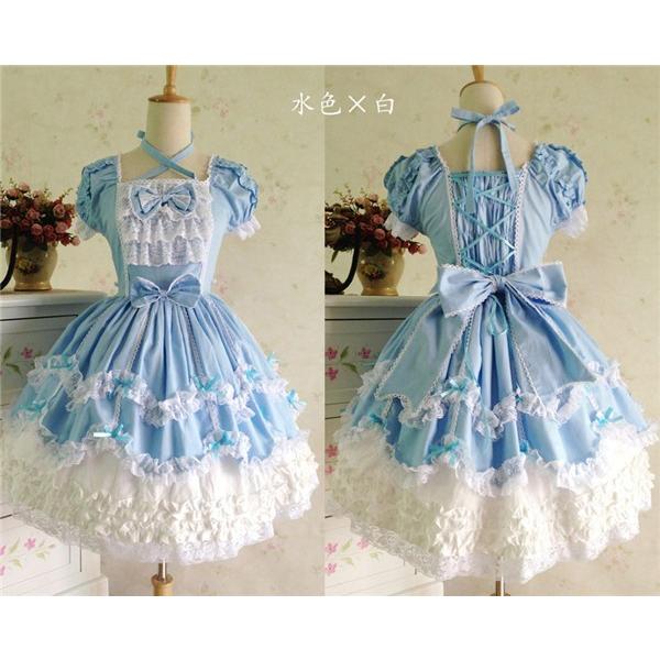 ゴスロリ ワンピース ロリータ ゴシック コスプレ メイド 全7色 衣装