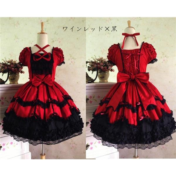 ゴスロリ ワンピース ロリータ ゴシック コスプレ メイド 全7色 衣装